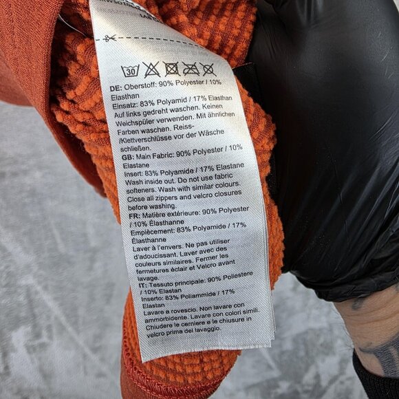 Mammut Pullover Mens Medium Orange Half Zip Chest Pocket Athletic Hiking Outdoor - Picture 9 of 12
